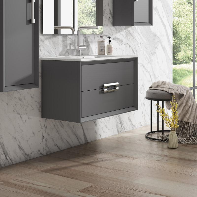 Orren Ellis Zak 32" WallMounted Single Bathroom Vanity Set Wayfair